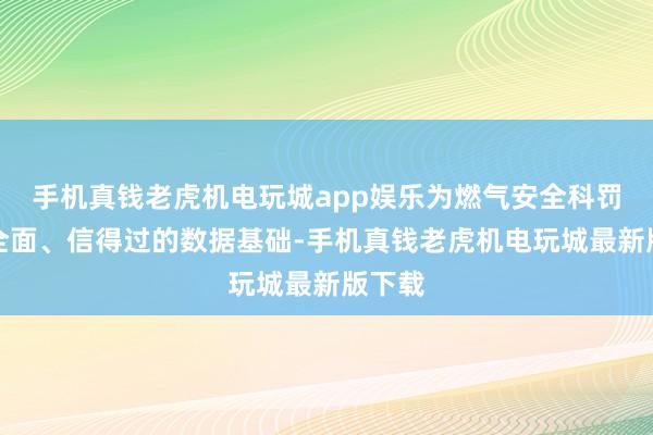 手机真钱老虎机电玩城app娱乐为燃气安全科罚提供全面、信得过的数据基础-手机真钱老虎机电玩城最新版下载