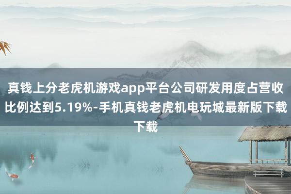 真钱上分老虎机游戏app平台公司研发用度占营收比例达到5.19%-手机真钱老虎机电玩城最新版下载